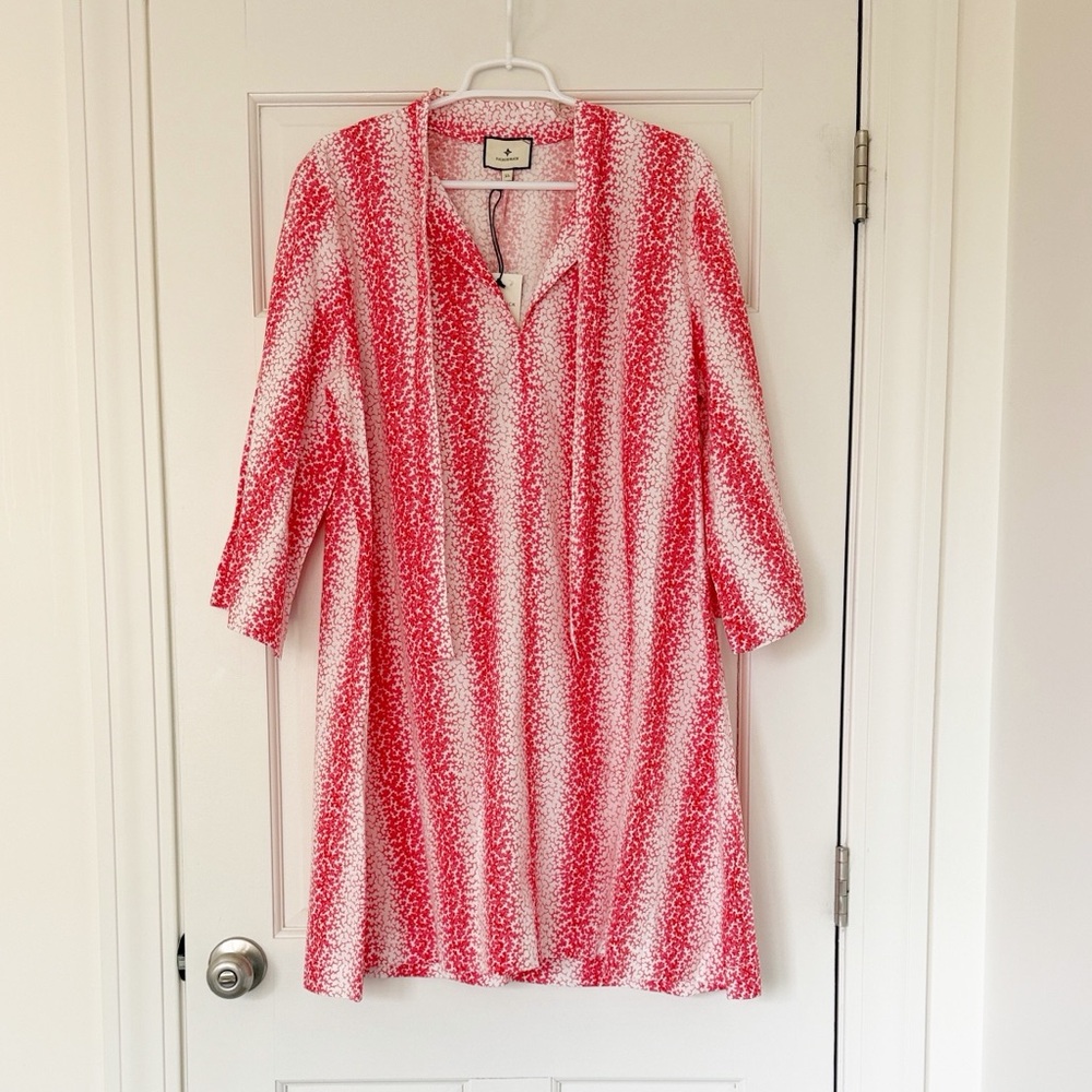 NWT TUCKERNUCK poplin marseille caftan size XL orange white speckled pink coral